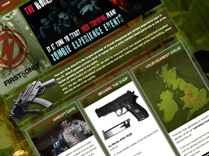 First and Only Airsoft web site screen shot