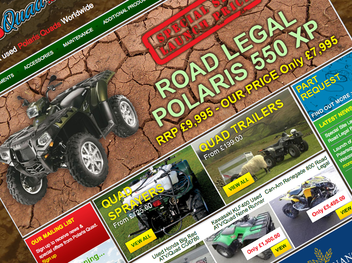 Polaris Quad e-commerce website screenshot