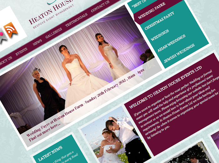 Heaton House Events web site screen shot