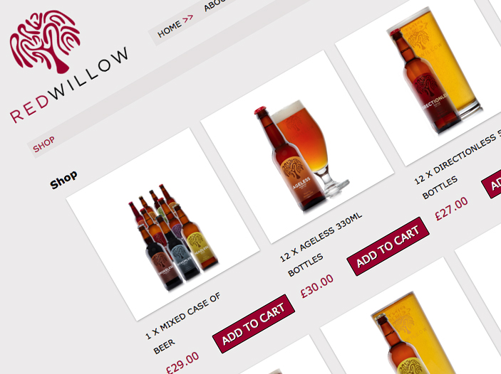 Red Willow Brewery online shop screen grab