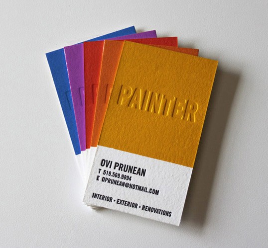 Painter & Decorator Pantone Design Letterpress Business Card