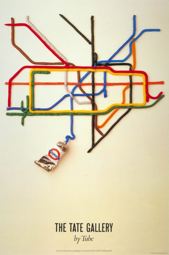 London Underground poster Tate Gallery by Tube; by David Booth, 1986
