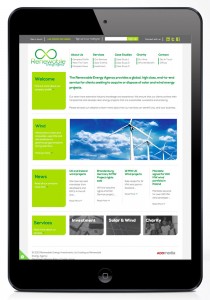 Renewable Energy Agency responsive website on iPad